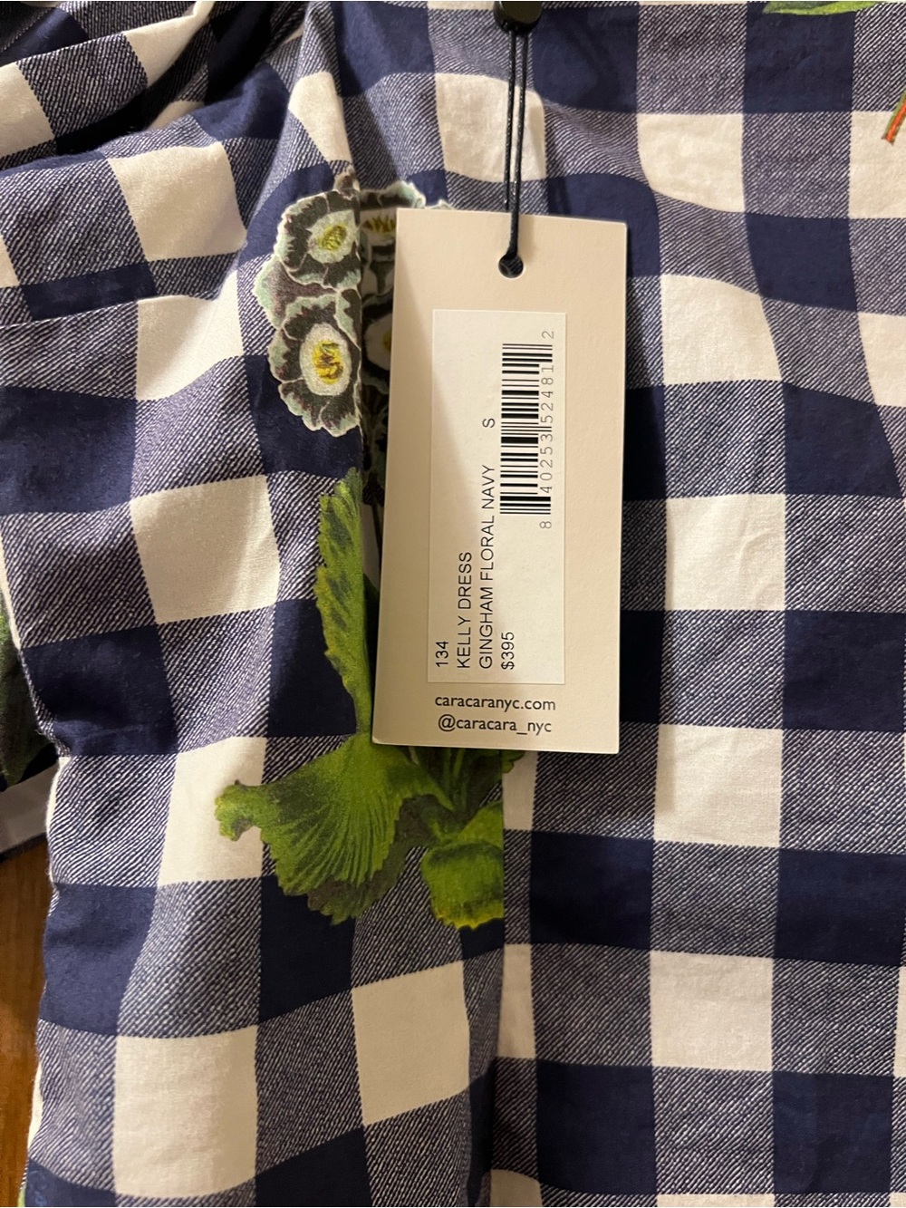 Cara Cara Kelly Gingham Floral Puff-Sleeve Mini Dress Sz S Cottagecore - Picture 10 of 16